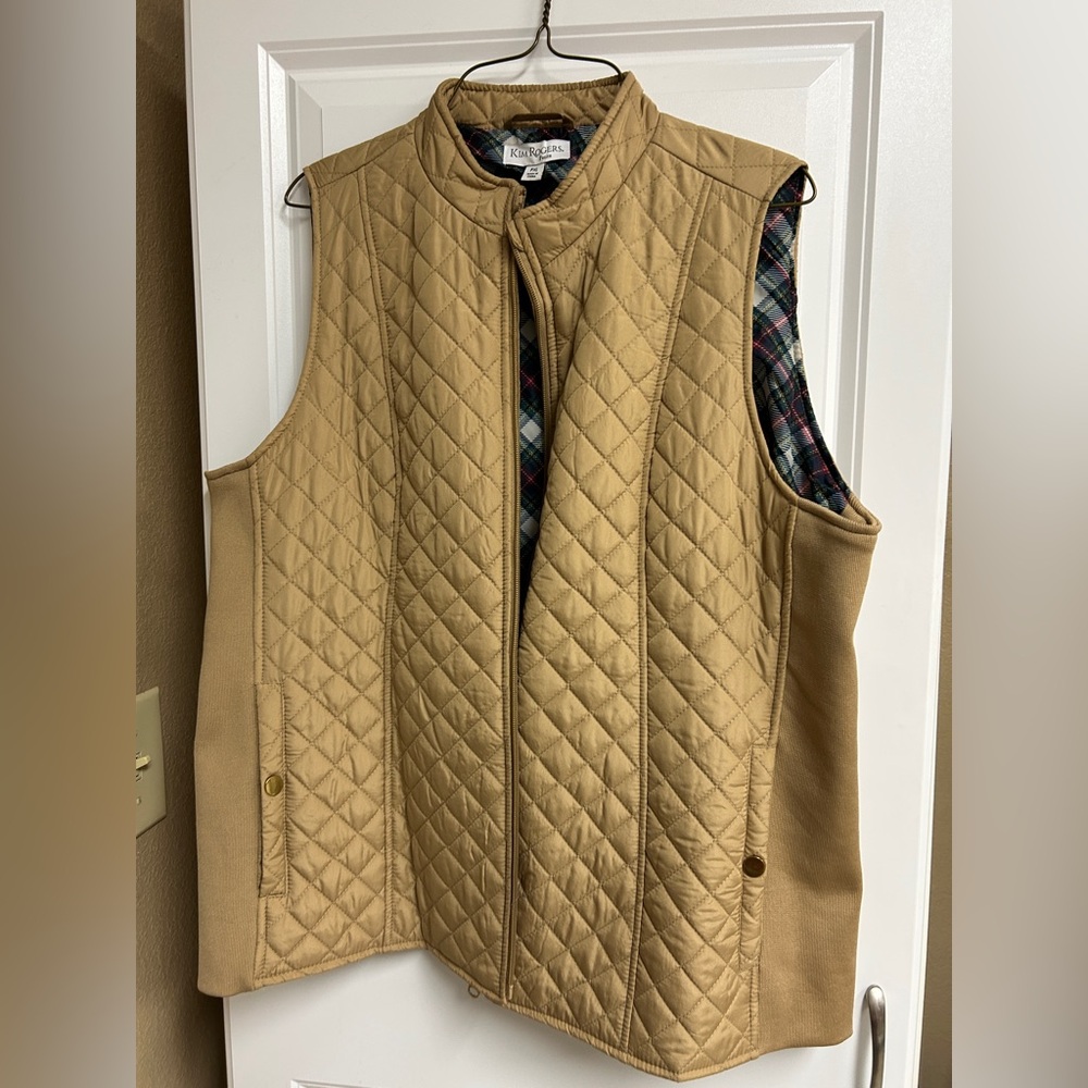Kim Rogers Beige Quilted Vest